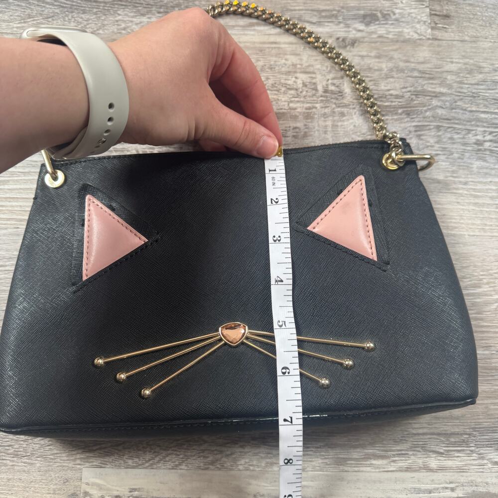 Kate Spade Cat Face Black Crossbody Chain Bag Coquette Y2K - Picture 9 of 10